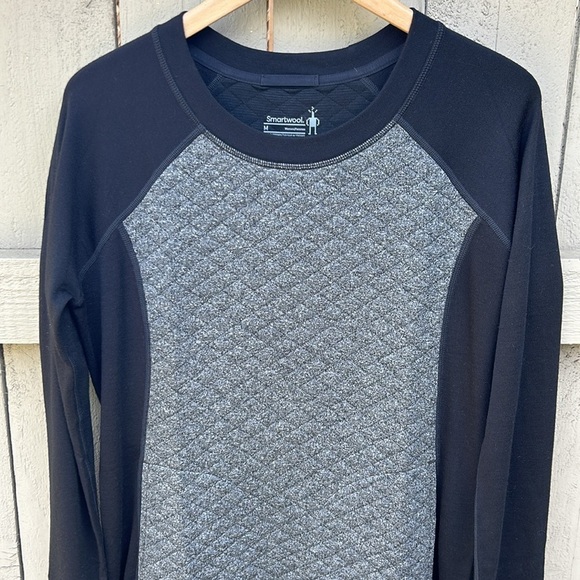 Smartwool Diamond Peak Black and Grey Quilted Dress With Pockets Merino Wool M - Picture 2 of 6